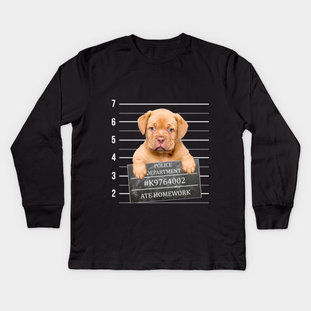 Cute Puppy Dog Mug Shot Graphic. Puppy Ate Homework.
